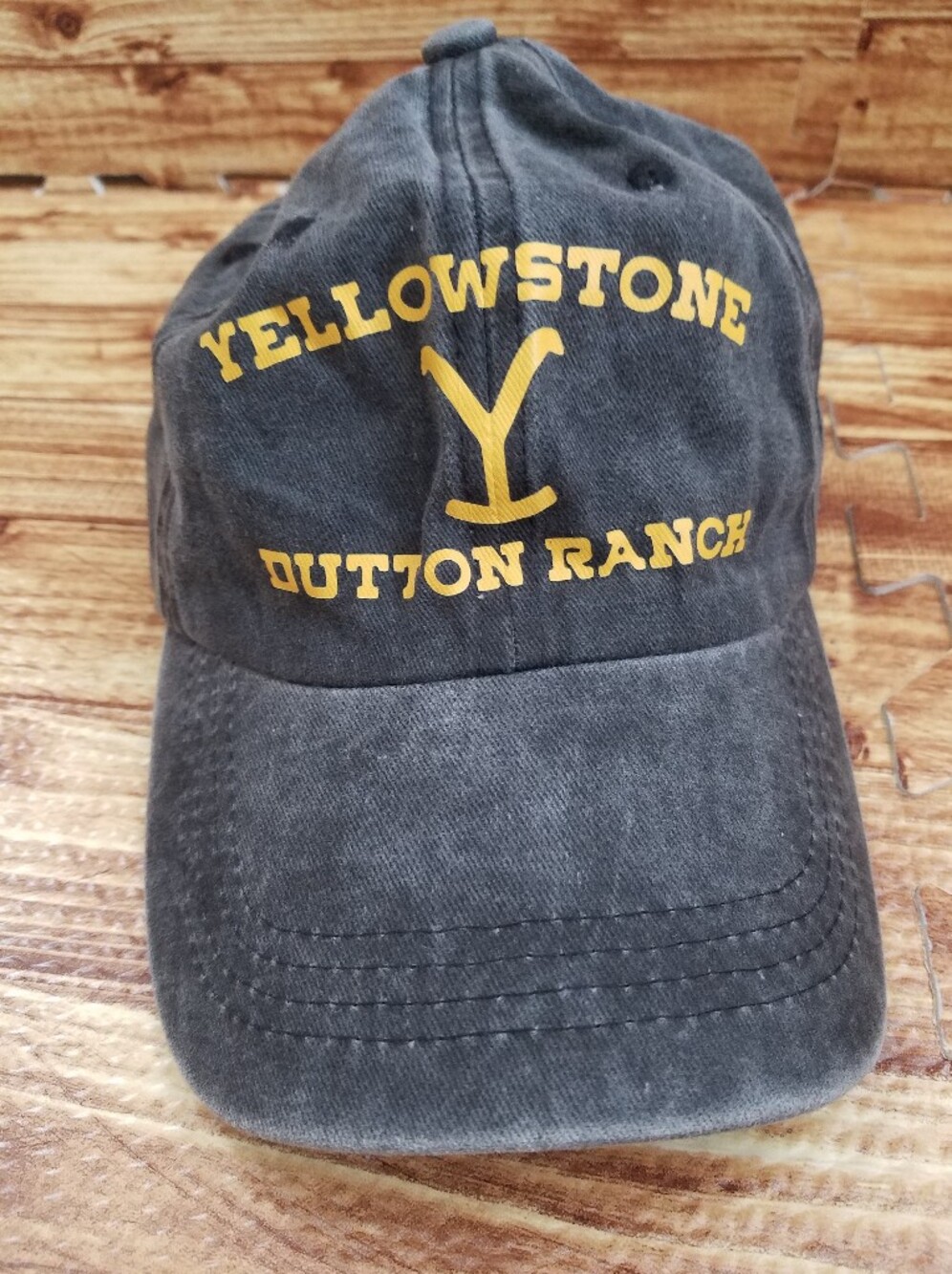 Yellowstone Dutton Ranch Hat Gray Washed Cotton Dad Cap Screen Print NWOT